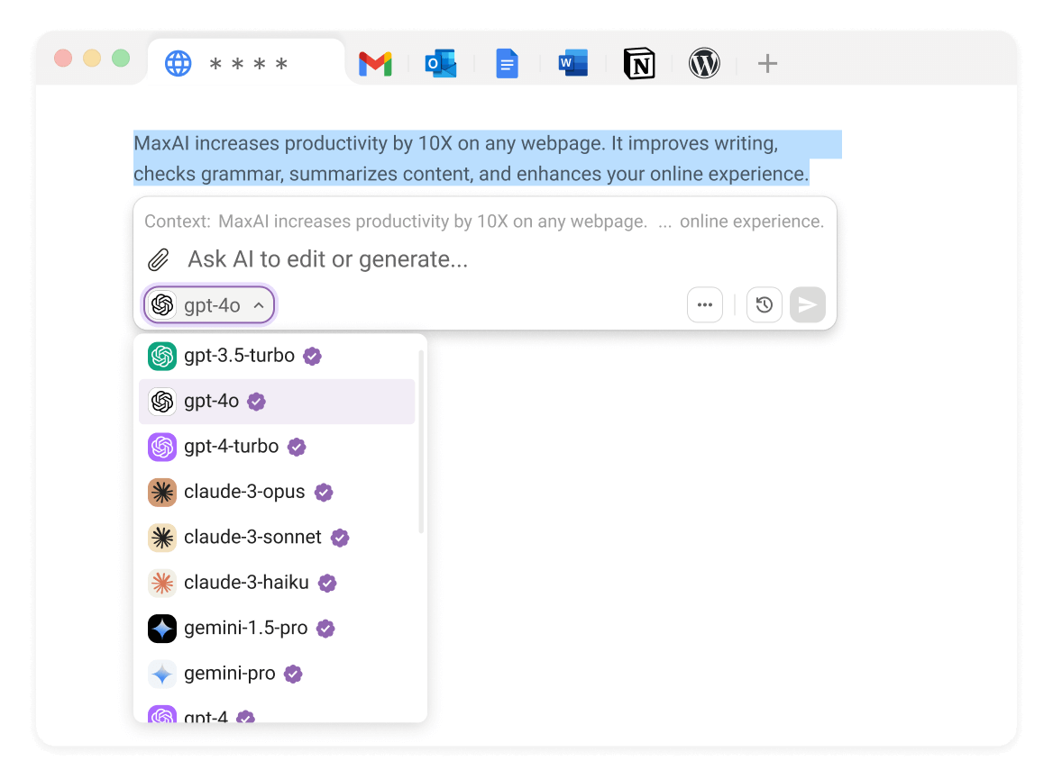 Escribe con los mejores modelos de IA